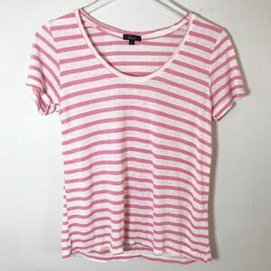 Rails Pink and White Striped T-Shirt